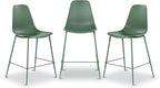 Poly & BARK Isla Bar Stools Set of 3 – Counter Height Bar Stool for Kitchen – Set of Counter Stools – Indoor/Outdoor Barstools – Modern Kitchen Bar Stools - Pistachio Green