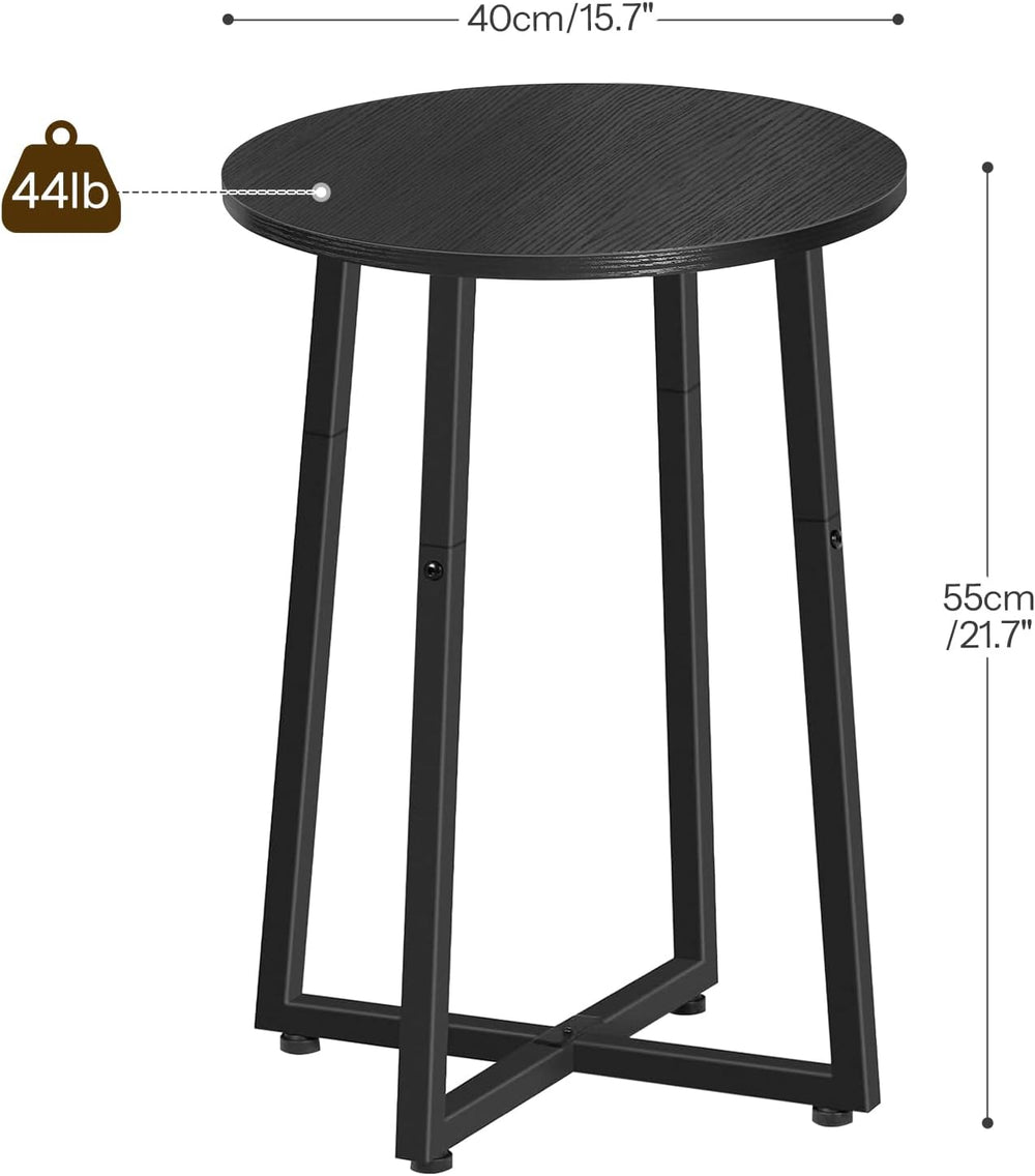 HOOBRO Side Table, Round End Accent Table with Sturdy Metal Pedestal, C Shape...
