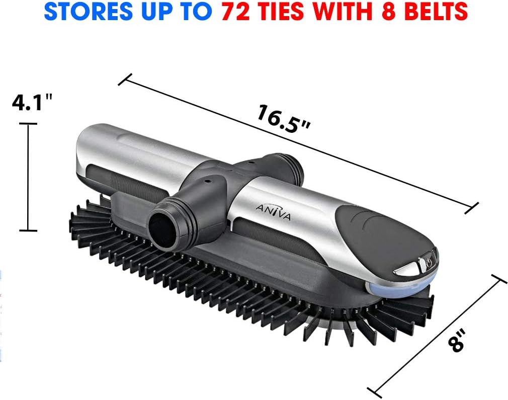 Aniva Motorized Tie Rack Closet Organizer with LED Lights Includes J Hooks for Wired Shelving Stores Up to 72 Ties & 8 Belts, Operates with Batteries