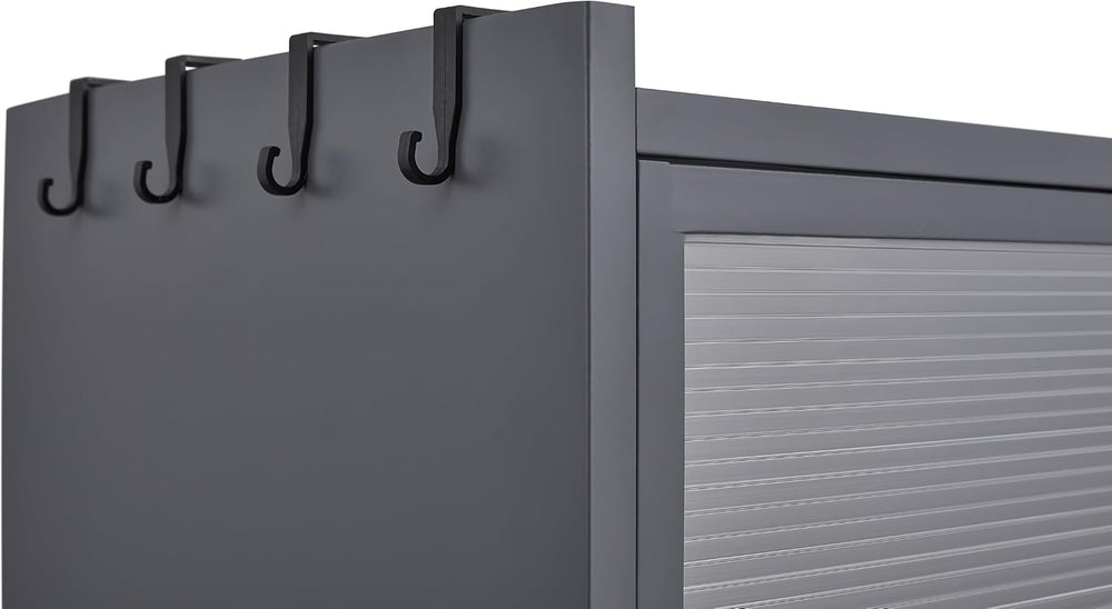 3 Tier Pantry Storage Cabinet with PC Glass Doors Baker Rack Kitchen Storage ...