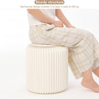 Foldable Paper Stool with Cushion Craft Paper Stool Collapsible Stool Easy to Assemble Suitable for Shopping Malls Fitting Rooms Exhibitions and Bedrooms(Brown,37cm(14.5in))