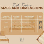 Bme Vivian 14 Inch Deluxe Bed Frame with Headboard, Rustic & Scandinavian Style with Solid Acacia Wood, No Box Spring Needed, 12 Strong Wood Slat Support, Easy Assembly, King, Rustic Golden Brown