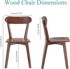 Walnut Solid Wood Louis Dining Chairs Set of 2 for Home Kitchen/Living Room/Apartment