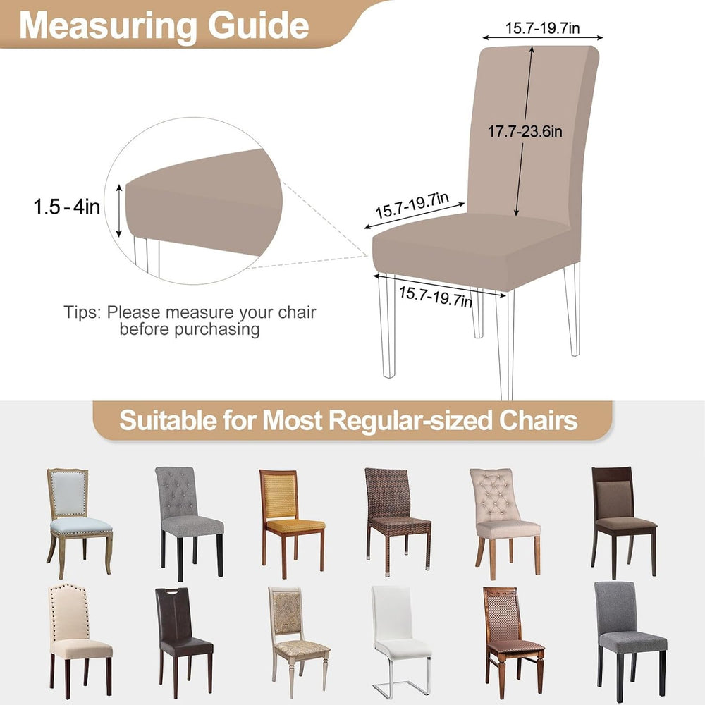 Dining Room Chair Covers Set of 6, Stretch Jacquard Parsons Chair Slipcovers ...