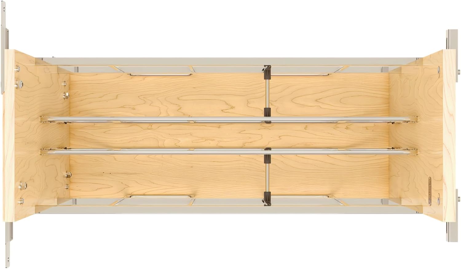 Rev-A-Shelf 8" Wooden Pullout Shelf Bakeware Organizer for Base Kitchen Cabinets with Soft Close and 100 Pound Ball-Bearings, 447-BCBBSC-8C