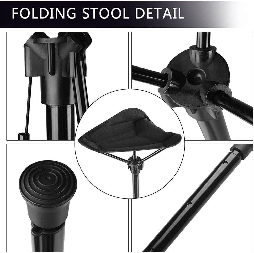 Adjustable Telescopic Foldable Stool Single Leg Tall Chair
