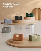 SONGMICS Jewelry Box Organizer with Glass Lid, 3-Layer Jewelry Storage, with 2 Drawers, Modern Style, Christmas Gift, 8 x 9.1 x 5.3 Inches, Caramel Brown and Gold Color UJBC239K01