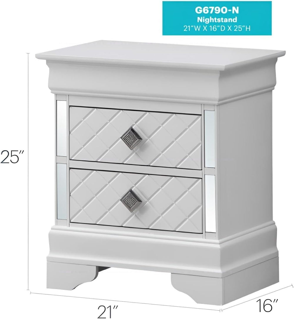 Sophisticated Silver Champagne Nightstand,for Small Spaces