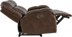 Watson & Whitely Genuine Leather Wall Hugger Power Recliner Loveseat, Brown | 2 Seater Reclining Sofa, Adjustable Power Headrests, USB & Type-C Charging Ports, Dual Recliners, Living Room & RV
