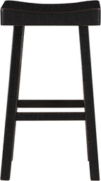 Lexicon Bar Table Set for 3, Small Kitchen Table Set Kitchen Island Table with 3 Saddle Bar Stools, 4 Piece Dining Table Set for Breakfast Nook, Living Room, Apartment, Pub Height, Black