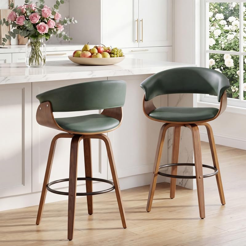 26 Inch Counter Height Stools Set of 2, Mid Century Modern Counter Stool with...