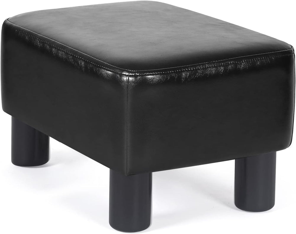 Homebeez 16" Small Footstool PU Leather Ottoman Footrest Modern Home Liv...