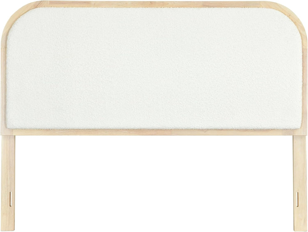 Layla - Headboard - Full/Queen - Natural Finish - White Upholstery
