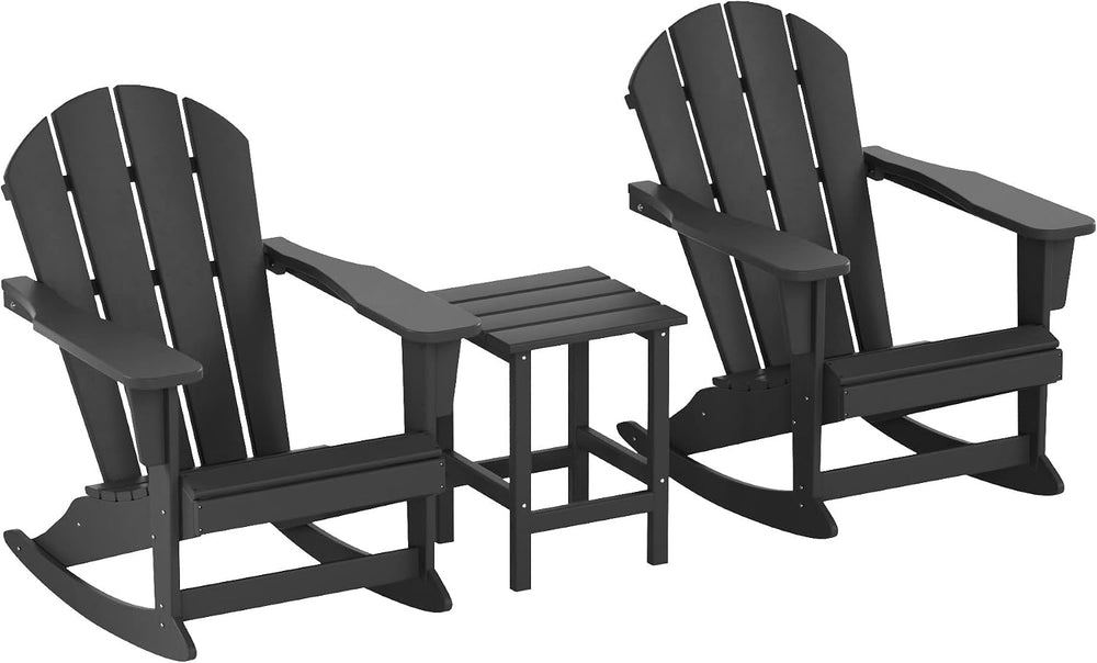 WestinTrends Malibu 3-Piece Set Outdoor/Patio Poly Adirondack Rocking Chairs ...
