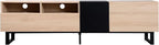 Bellemave TV Stand for TVs up to 80", Modern Entertainment Center with Cabinets, Drawers & Open Shelves, Wooden Media Console with Storage for Living Room, Bedroom & Home Theatre (Natural Wood)