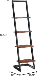 Convenience Concepts Designs2Go 4 Tier Ladder Bookshelf, Black / Cherry