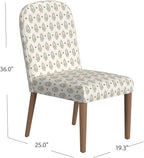 HomePop Rounded Back Upholstered Dining Chair - Sage Paisley Medallion (Single Pack)