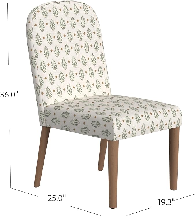 HomePop Rounded Back Upholstered Dining Chair - Sage Paisley Medallion (Single Pack)