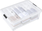 50 Quart Rolling Under Bed Storage Containers, 4-Pack 7.5 Inches Tall Low Profile Underbed Clothes Storage Organizer Bin with Sturdy Wheels, Clear