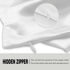 Natural Mulberry Silk Pillowcase for Hair and Skin Queen Size 20"X30" Silk Pillow Case with Hidden Zipper Soft Breathable Smooth Cooling Silk Pillow Covers for Sleeping(White,Queen,1Pcs)
