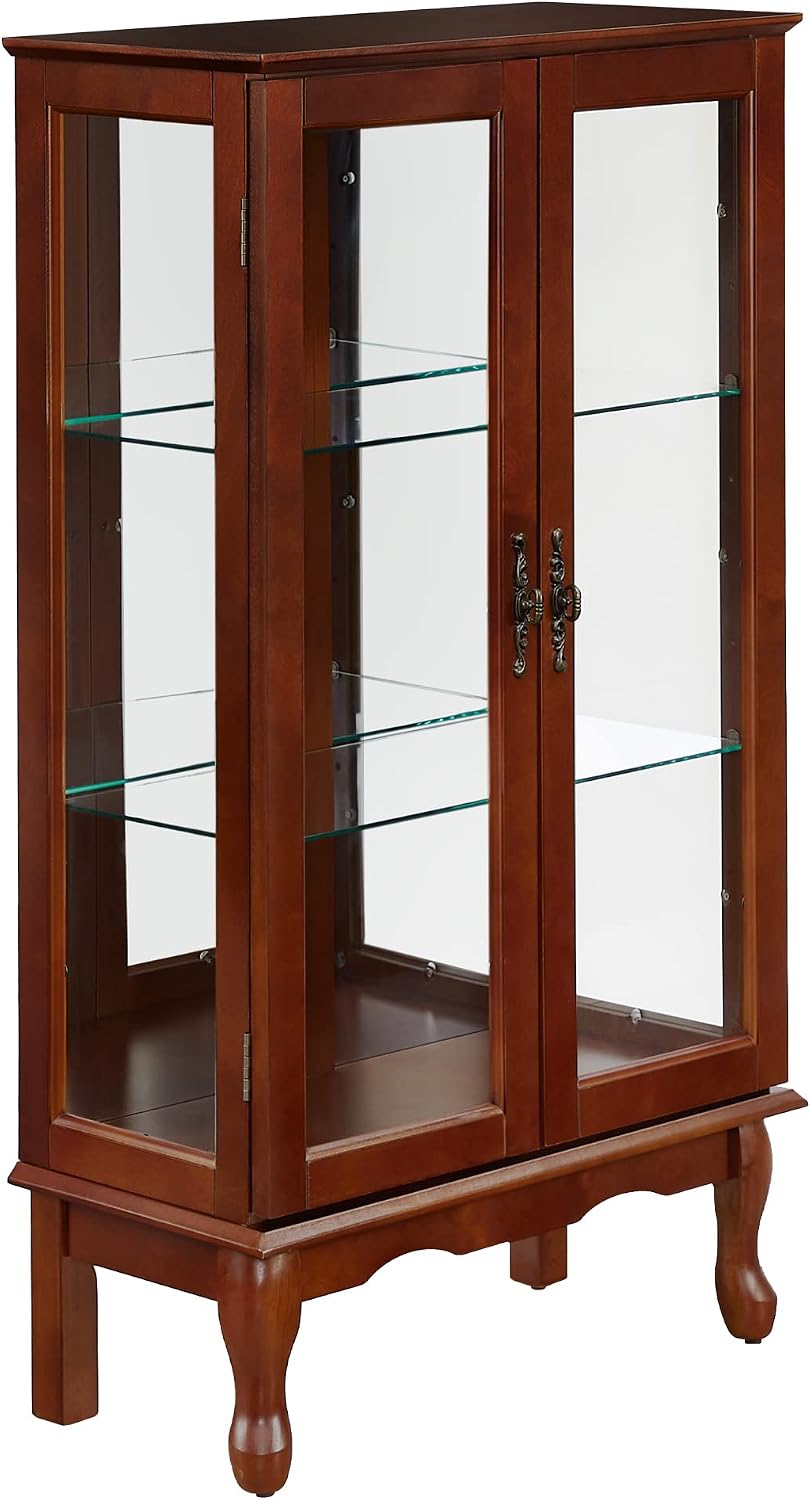 Ball & Cast Lighted Curio Cabinet,3-Tier Glass Display Cabinet with Adjus...