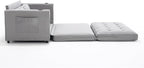 ERYE Modern Upholstered Loveseat Sofa Foldable Convertible Floor Sofabed W/Cupholders and Pockets, 3 Fold Tufted Futon Lounge Sofa with Pull Out Sleeper Couch Bed for Living Room Bedroom Studio