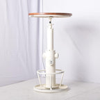 Topower Industrial Bar Table 38.58-48.43" Adjustable Pub Table Kitchen Dining Coffee Bistro Table Antique White