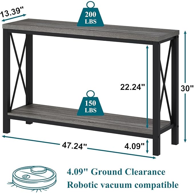 BON AUGURE Console Tables for Living Room, Industrial Couch Table Behind Sofa...