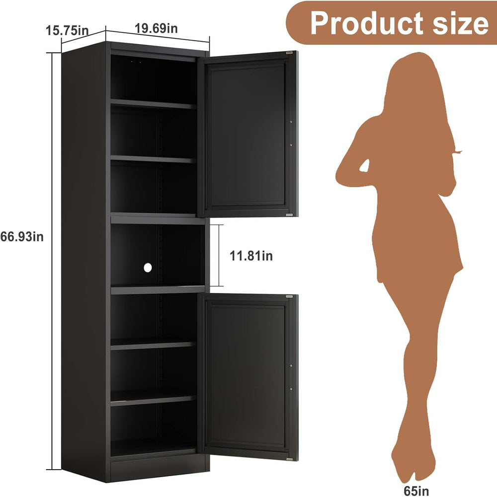 67" Tall Pantry Cabinet, Kitchen Pantry Storage Cabinet with Doors and S...