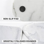 Statuario Marble Vanity Tray - Decorative Organizer for Bathroom Countertop, Dresser, Kitchen Sink