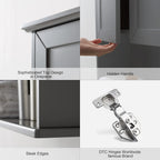 Grey Cabinet Wall Mounted with 2 Doors, Wooden Medicine Cabinet with Adjustable Shelf, 23"x 29" Over Toilet Wall Hanging Cabinets for Bathroom Bedroom, Kitchen, Laundry Room