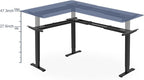 Fromann Adjustable 3 Legs Standing Desk Frame Base Electric Corner Sit-Stand Desk for Home and Office (Black)