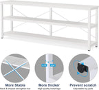 Tribesigns 71" Sofa Tables,Extra Long Couch Table, Narrow Long Console Table, Entryway Table,Sofa Table with 3 Tiers Storage Shelves (White)