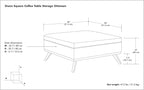 SIMPLIHOME Owen 36 inch Wide Mid Century Modern Square Coffee Table Storage Ottoman in Tanners Brown Vegan Faux Leather, Assembled, for the Living Room, Entryway and Family Room