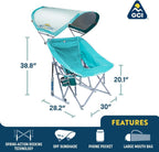 GCI Outdoor Waterside Pod Rocker Outdoor Rocking Chair with Sunshade Canopy