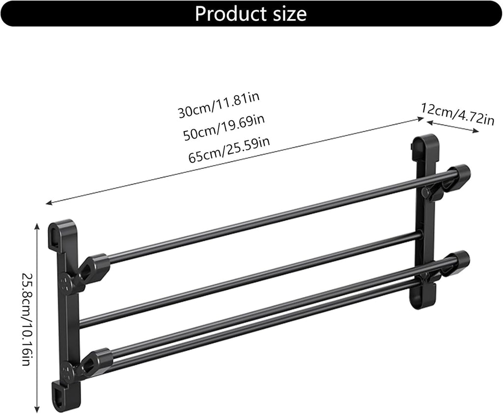 Wall Mounted Folding Shoe Rack 2 Tiers Space Saving Designs for Bathroom and Entryway Without Drilling Required