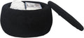 Homebeez 23" Round Storage Ottoman with Removable Lid, Faux Fur Footrest Stool - Modern Teddy Velvet Upholstered Coffee Table for Living Room, Bedroom, Entryway, Black
