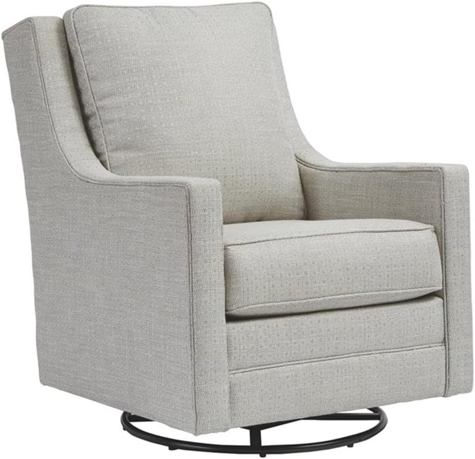 Signature Design by Ashley Kambria Contemporary Swivel Glider Nursery Accent Chair, Gray