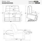 DYNOX 500 LBS Power Lift Recliner for Big & Tall Seniors, 3-Motor Lay Flat Chair with Heat, Massage & Extended Footrest (9505L,Chenille Fabric,Grey)