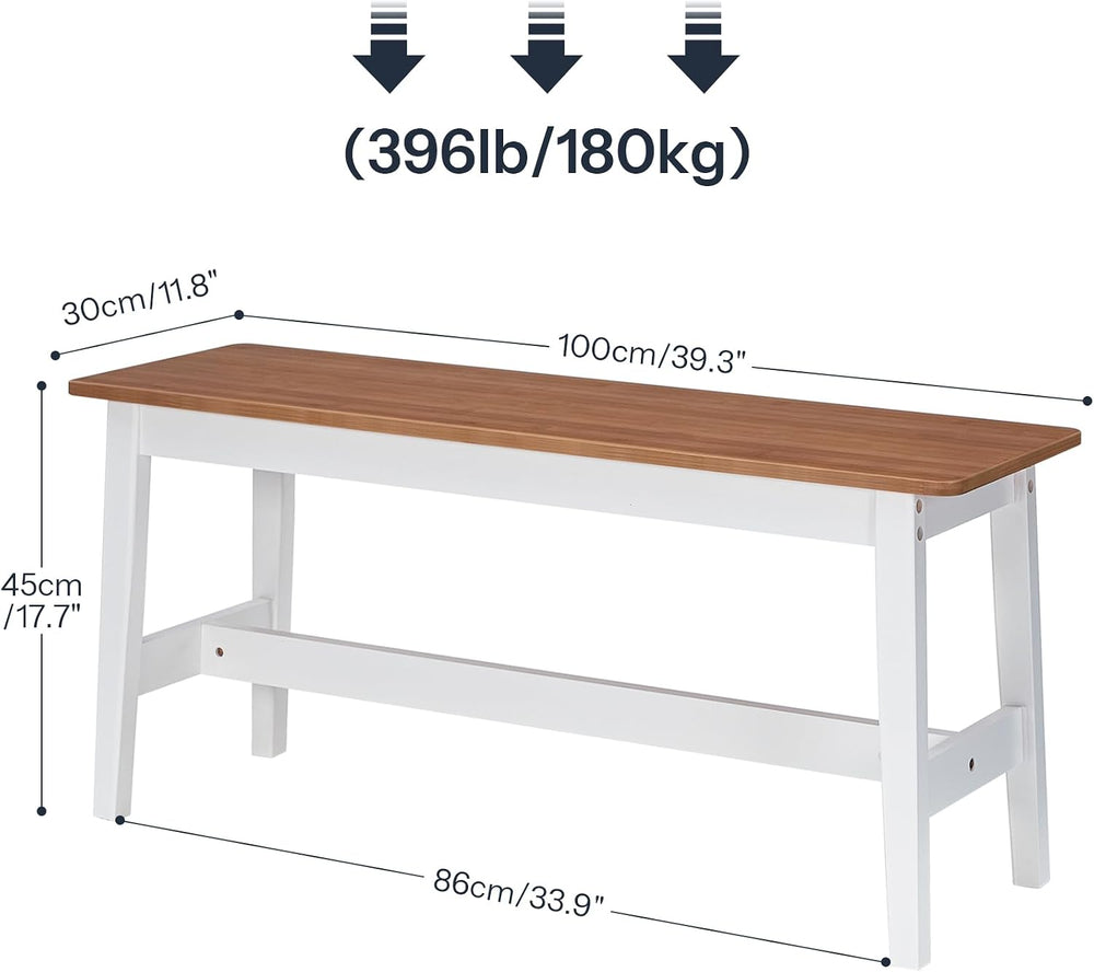 HOOBRO 39.3'' Bamboo Dining Bench, Farmhouse Kitchen Table Bench, Kit...