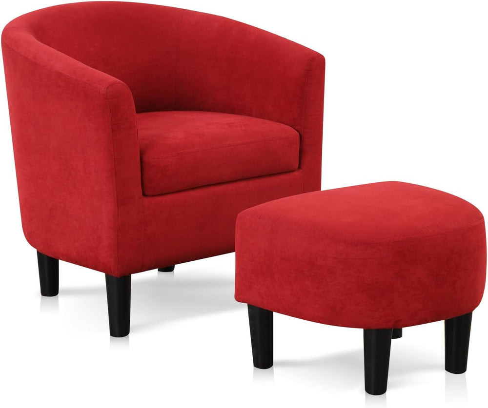 INZOY Modern Accent Chair with Ottoman for Small Space, Club Chair with Ottom...