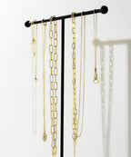 VROOMIUM Necklace Holder- Ceramic Base 1ft Height Jewelry Organizer Stand, Aesthetic Jewelry Hanger Display for Necklaces, Bracelets, Rings, Exhibidor de Collares-Minimalist White