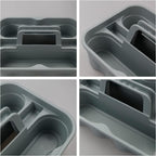 Kekow 4-Pack Plastic Storage Caddy, Carry Caddy with Handle, Gray
