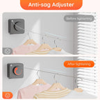 Retractable Clothesline Indoor, Non-Sagging Outdoors Clothesline Retracting, Heavy Duty Retractable Clothes Drying Laundry Line, Wall Mounted Stainless Steel Line - 13.8 Ft (Gray)