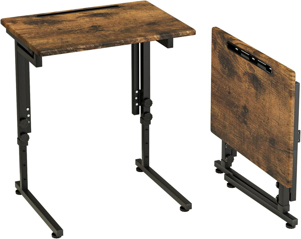 Adjustable Folding TV Tray Table,TV Dinner Small Foldable C-Shaped End Table ...