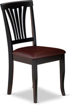 East West Furniture PLAV9-BCH-LC 9 Piece Dining Room Table Set Includes an Oval Kitchen Table with Butterfly Leaf and 8 Faux Leather Upholstered Dining Chairs, 42x78 Inch, Black & Cherry