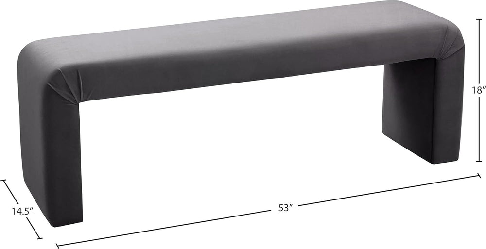 Meridian Furniture Minimalist Collection Modern | Contemporary Velvet Upholst...