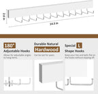 ZEDODIER 2 Pack Wodden Tie Hanger Wall Mounted, Space Saving Belt Organizer for Man with 24 180° Rotating Hooks, Space Saving Belt Storage Holder, White