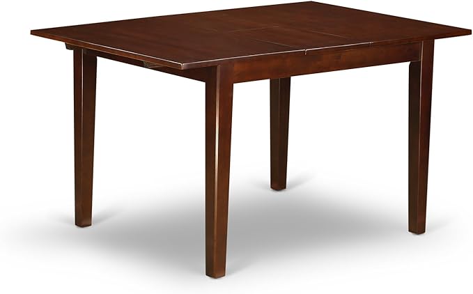 East West Furniture MLGA3-MAH-32 3 Piece Dining Room Table Set Contains a Rectangle Kitchen Table with Butterfly Leaf and 2 Light Beige Linen Fabric Parson Chairs, 36x54 Inch, Mahogany