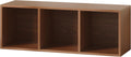 IOTXY DIY Modular Cube Bookcase - CubeXY Customizable Stackable Expandable Basic Shelving Units, 3-Cube Wooden Open Bookshelf for Fabric Storage Bin Organizer, Walnut